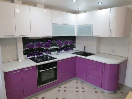 Кухня мдф пленка фиолетовая
