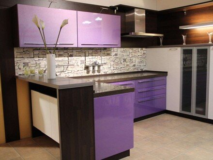 кухня из мдф фиолетовая
