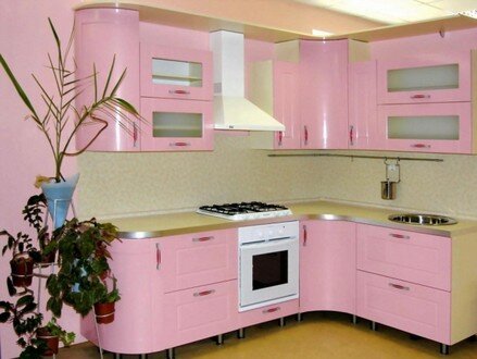 кухни из мдф пленка розовая
