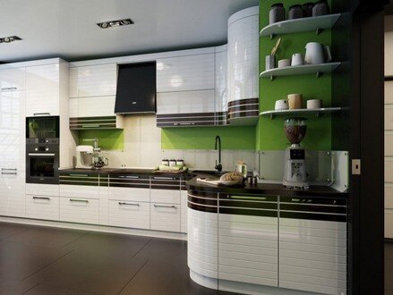 кухня эмаль зеленого цвета